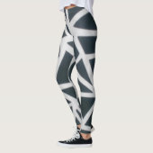 Vet zwart-wit Spider Web geometrisch patroon. Leggings (Links)