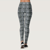 Vet zwart-wit Spider Web geometrisch patroon. Leggings (Achterkant)