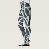 Vet zwart-wit Spider Web geometrisch patroon. Leggings (Links)