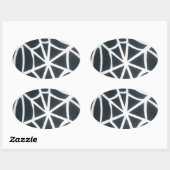 Vet Zwart & Wit Spider Web geometrisch patroon Ovale Sticker (Vel)