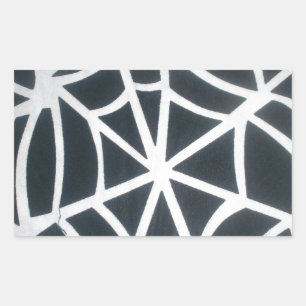 Vet Zwart & Wit Spider Web geometrisch patroon Rechthoekige Sticker