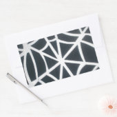 Vet Zwart & Wit Spider Web geometrisch patroon Rechthoekige Sticker (Envelop)