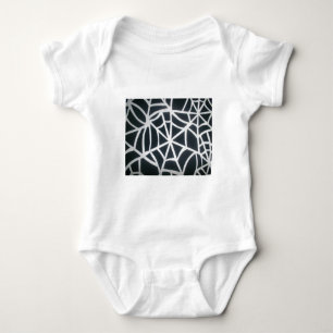 Vet Zwart & Wit Spider Web geometrisch patroon Romper