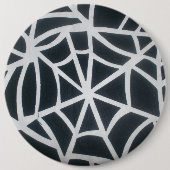 Vet Zwart & Wit Spider Web geometrisch patroon Ronde Button 6,0 Cm (Voorkant)