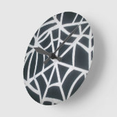 Vet Zwart & Wit Spider Web geometrisch patroon Ronde Klok (Hoek)