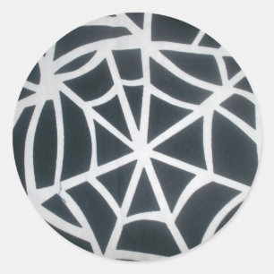 Vet Zwart & Wit Spider Web geometrisch patroon Ronde Sticker