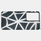 Vet Zwart & Wit Spider Web geometrisch patroon Samsung Galaxy Hoesje (Linkerkant)