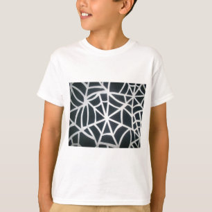 Vet Zwart & Wit Spider Web geometrisch patroon T-shirt