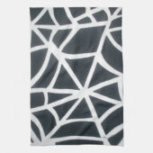 Vet Zwart & Wit Spider Web geometrisch patroon Theedoek (Verticaal)