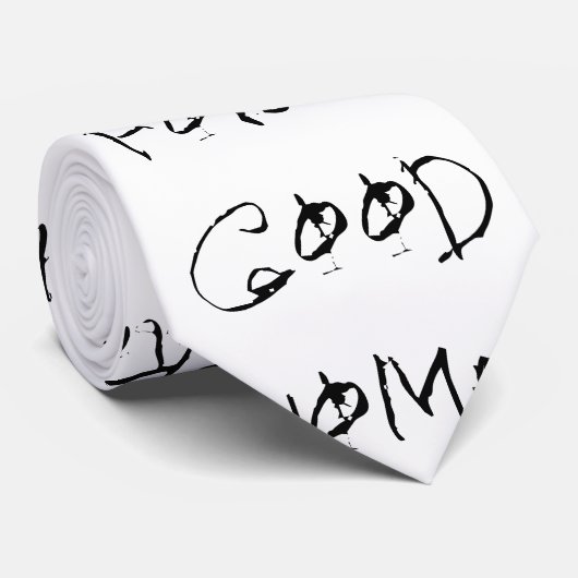 Vet zwart-wit statement stropdas (Opgerold)