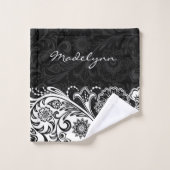 Vet zwart-wit, straathoekige ontwerphanddoekset bad handdoek (Wasdoekje)