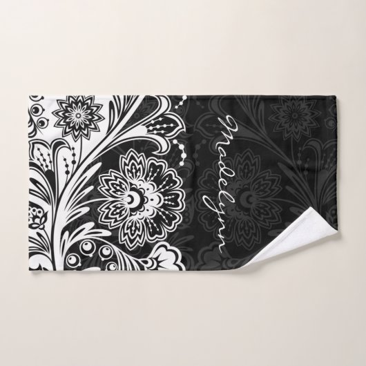 Vet zwart-wit, straathoekige ontwerphanddoekset bad handdoek (Handdoek)