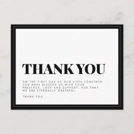 Vet Zwart Wit Typografie Bruiloft Bedankt Post Briefkaart