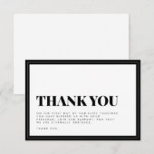 Vet Zwart Wit Typografie Bruiloft Dank u Auto Bedankkaart (Voorkant / Achterkant)