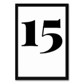 Vet Zwart Wit Typografie Minimalistisch Tafelnumme Kaart (Achterkant)