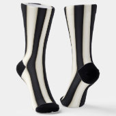 Vet Zwart & Wit Verticale Strepen Sokken (Gebogen)