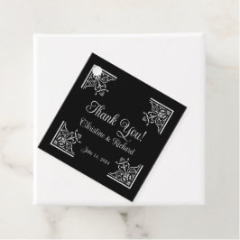Vet Zwart-wit Vintage bruiloft "Dank u" Bedankjes Labels