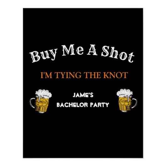 Vet Zwart Wit Vrijgezellenfeest Achtergrond Perfect Poster (Voorkant)