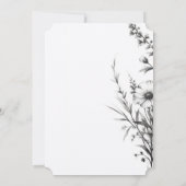 Vet Zwart & Wit Wildbloemen Kaart (Achterkant)