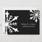 Vet Zwart & Wit Winter Sneeuwvlok Business Feestdagenkaart (Voorkant)