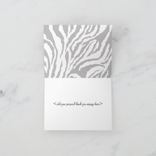 Vet Zwart-wit Zebra Print Bedankkaart (Binnen)
