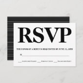 Vet zwart-witte typografie bruiloft RSVP (Voorkant / Achterkant)
