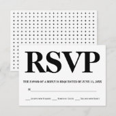 Vet zwart-witte typografie bruiloft RSVP (Voorkant / Achterkant)