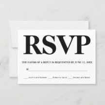 Vet zwart-witte typografie bruiloft RSVP