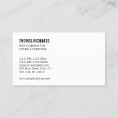 Vet Zwarte Brushstroke Fotograaf Kunstenaar Visitekaartje (Achterkant)