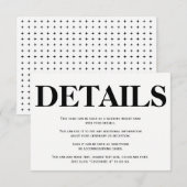 Vet zwarte en witte details voor typografie bruilo informatiekaartje (Voorkant / Achterkant)