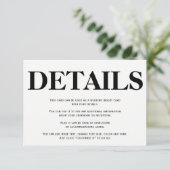 Vet zwarte en witte details voor typografie bruilo informatiekaartje (Staand voorkant)