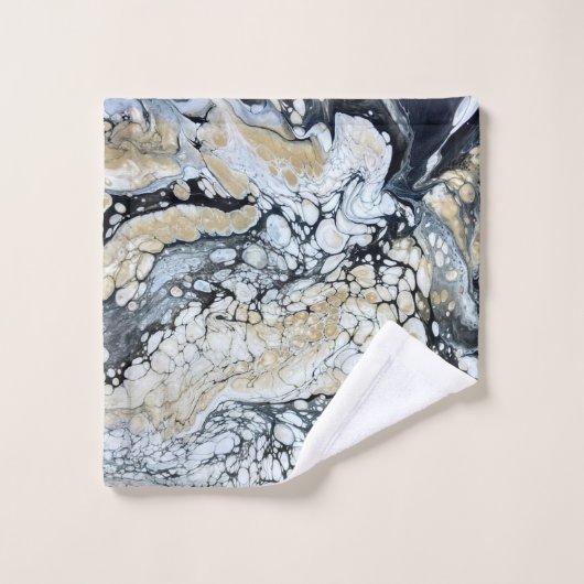 Vet zwarte gouden en witte washanddoekjes bad handdoek (Wasdoekje)