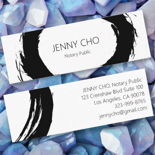 Vet zwarte inktverf notaris modern mini visitekaartje