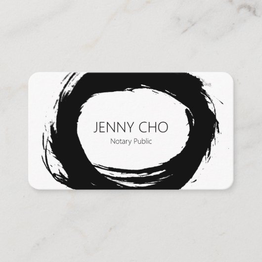 Vet zwarte inktverf notaris modern visitekaartje (Voorkant)