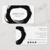 Vet zwarte inktverf notaris modern visitekaartje (Voorkant / Achterkant)