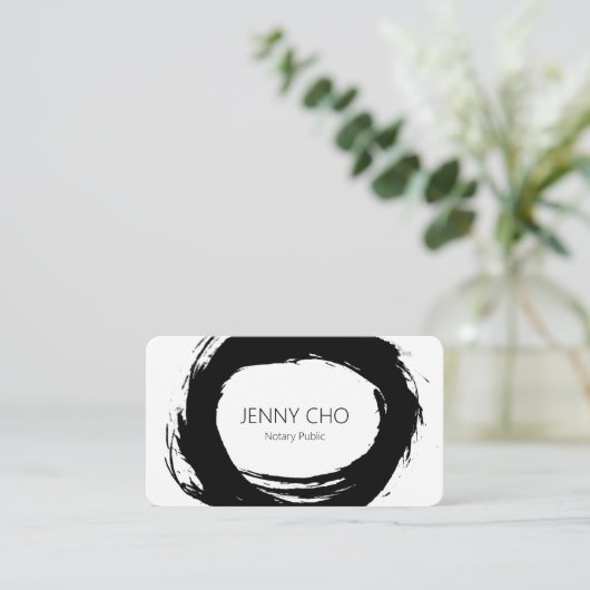 Vet zwarte inktverf notaris modern visitekaartje (Staand voorkant)