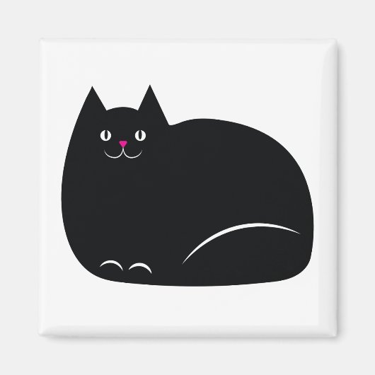 Vet zwarte kat magneet (Voorkant)