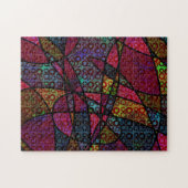 Vet zwarte lijnen & meerkleurige, Abstracte textur Legpuzzel (Horizontaal)