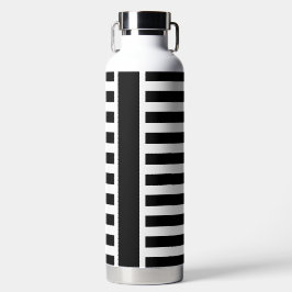 Vet zwarte witte strepen met klein rood monogram waterfles