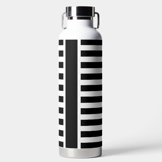 Vet zwarte witte strepen met klein rood monogram waterfles (Voorkant)