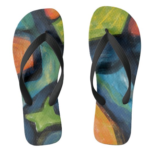 Vetbare Abstracte Teenslippers voor helder en zwar (Voetbed)