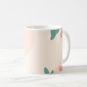 Vetbladige afbeelding in tinten groen en sinaasapp koffiemok (Voorkant rechts)