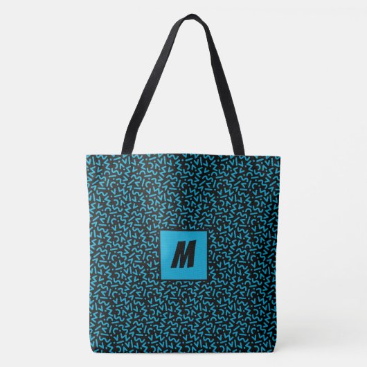 Vetblauw Abstract monogram Tote Bag (Voorkant)