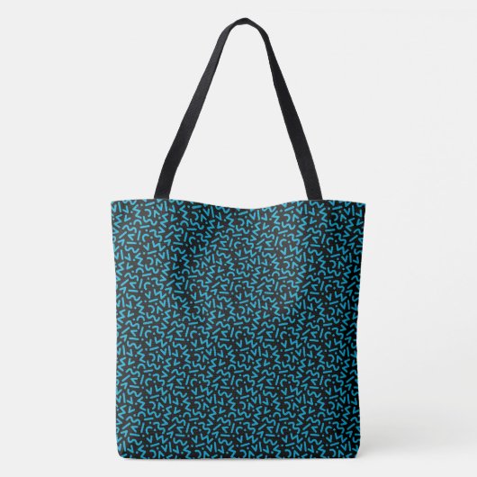 Vetblauw Abstract monogram Tote Bag (Achterkant)