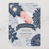 Vetblauwe flacons met foto-inkaptisme kaart (Voorkant / Achterkant)