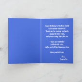 Vetblauwe foto Verjaardag voor vader van kind Kaart (Binnen)