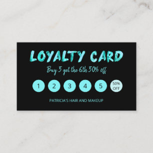 Vetblauwe Visagist Kapsalon 5 Loyalty Card Visitekaartje