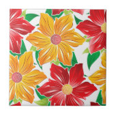 Vetbloemen Tegel afdrukken Tegeltje (Voorkant)