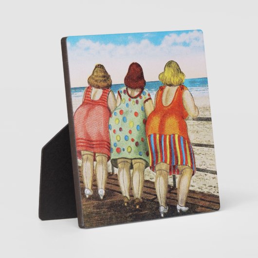  vetbodemmeisjes bij strand fotoplaat (Voorkant)