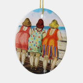  vetbodemmeisjes bij strand keramisch ornament (Rechts)